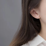 Butterfly Stud Earrings Silver 925 Romantic Diamonds Zircons Rose