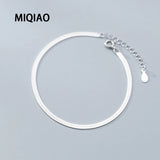 Sterling Silver Snake Chain Ankle Bracelet 925 Leg Jewelry Decoration