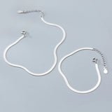 Sterling Silver Snake Chain Ankle Bracelet 925 Leg Jewelry Decoration