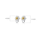 Daisy Earring Clips 925 Sterling Silver Jewelry for Women Accessories