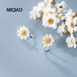 Daisy Earring Clips 925 Sterling Silver Jewelry for Women Accessories