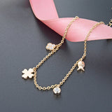 4-Leaf Clover Anklet 925 Sterling Silver Women's Leg Chain Bracelet