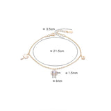 4-Leaf Clover Anklet 925 Sterling Silver Women's Leg Chain Bracelet