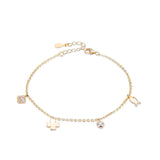 4-Leaf Clover Anklet 925 Sterling Silver Women's Leg Chain Bracelet