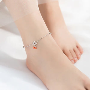 925 Silver Anklets with Vintage Coins and Beads Foot Jewelry
