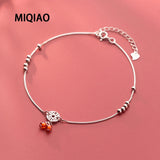925 Silver Anklets with Vintage Coins and Beads Foot Jewelry