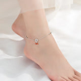 925 Silver Anklets with Vintage Coins and Beads Foot Jewelry