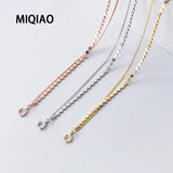 925 Sterling Silver Geometric Anklet for Women, Rose Chain, Sweet Gift