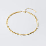 925 Sterling Silver Geometric Anklet for Women, Rose Chain, Sweet Gift