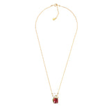 Polar Bear Red Stone Zircon Pearl Pendant Necklace for Women