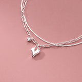 Heart Anklets Silver 925 Jewelry Love Bracelet On Leg Women Chains