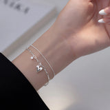 Heart Anklets Silver 925 Jewelry Love Bracelet On Leg Women Chains