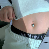 Heart Belly Button Rings 925 Sterling Silver Love Navel Piercing
