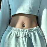 Heart Belly Button Rings 925 Sterling Silver Love Navel Piercing
