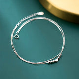 Heart Bracelet Silver 925 Anklet Box Bead Chain Love Gift