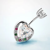 Heart Piercing Belly Button Rings Love 925 Sterling Silver Women Jewelry