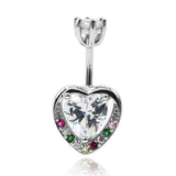 Heart Piercing Belly Button Rings Love 925 Sterling Silver Women Jewelry