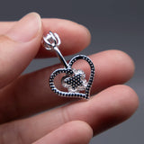 925 Sterling Silver Heart Rose Navel Piercing Belly Button Rings