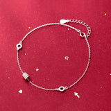 925 Silver Anklet for Women with Zircon Decoration