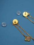 Long Earrings 925 Silver Gold-plated Pearl Crystal Flower Stone