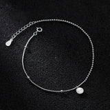Real Silver 925 Anklet Bracelet for Women Beach Accessories