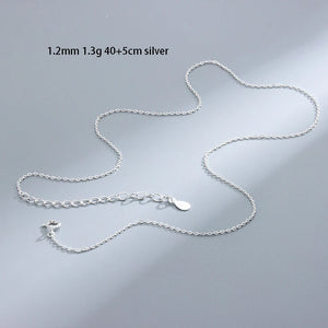 Silver 925 Water-wave Box Chain Sterling Silver Necklace