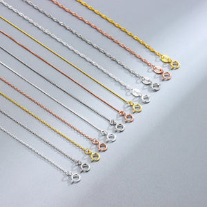 Silver 925 Water-wave Box Chain Sterling Silver Necklace