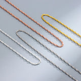 Silver 925 Water-wave Box Chain Sterling Silver Necklace
