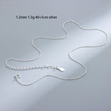 Silver 925 Water-wave Box Chain Sterling Silver Necklace