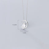 Owl Pendant 925 Silver Necklace Women Choker Single Diamond Moon Chain