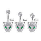 Sterling Silver Snow Leopard Belly Button Piercing