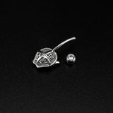 Sterling Silver Snow Leopard Belly Button Piercing