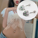 Sterling Silver Snow Leopard Belly Button Piercing