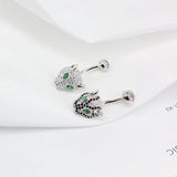 Sterling Silver Snow Leopard Belly Button Piercing