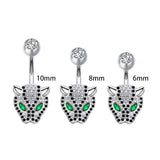 Sterling Silver Snow Leopard Belly Button Piercing