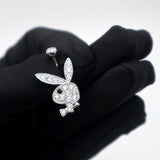 Rabbit Belly Button Rings Silver 925 Body Jewelry Zircon Woman