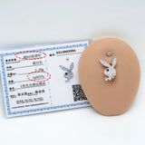 Rabbit Belly Button Rings Silver 925 Body Jewelry Zircon Woman