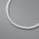 S925 Silver Corrugated Braided Bracelet Women's Hand Jewelry