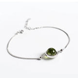 S925 Sterling Silver Star Green Ghost Glasses Plant Ball Vintage Bangle Bracelet