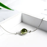 S925 Sterling Silver Star Green Ghost Glasses Plant Ball Vintage Bangle Bracelet