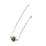 S925 Sterling Silver Star Green Ghost Glasses Plant Ball Vintage Bangle Bracelet
