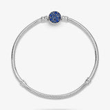 S925 Sterling Silver Crystal Vintage Boho Charms Bangle Bracelet