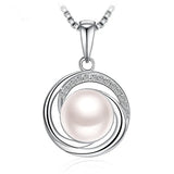 925 Silver Pearl Pendant Necklace Wedding Couple Gift