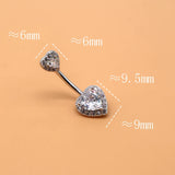 Silver 925 Love Piercing Heart-Shaped Women Jewelry Belly Button Rings