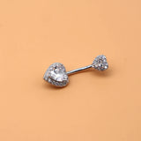 Silver 925 Love Piercing Heart-Shaped Women Jewelry Belly Button Rings