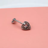 Silver 925 Love Piercing Heart-Shaped Women Jewelry Belly Button Rings