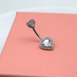 Silver 925 Love Piercing Heart-Shaped Women Jewelry Belly Button Rings