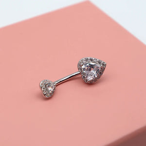 Silver 925 Love Piercing Heart-Shaped Women Jewelry Belly Button Rings