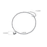 925 Sterling Silver Love Pendant Ankle Chain Foot Bracelet for Women
