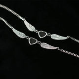 Thai Silver Anklets Love Heart Wings On Leg Summer Accessories